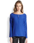 Lafayette 148 New York Silk Dolman-Sleeve Blouse - Lyst