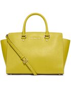Michael Kors Selma Large Saffiano Leather Satchel - Lyst