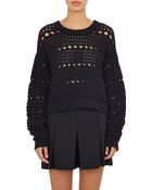 Proenza Schouler Open-Cable Cropped Sweater - Lyst