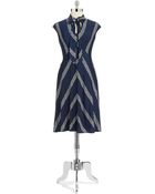 Nine West V Neck A Line Dress - Lyst