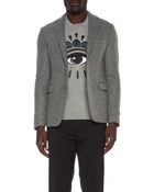 Kenzo Milano Woolblend Blazer with Contrast Elbow Patches - Lyst