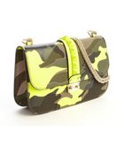 Valentino Yellow Leather Camouflage Print Studded Detail Shoulder Bag - Lyst