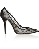 Oscar de la Renta Bridget Lace-Mesh Pumps - Lyst