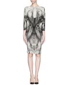 Alexander McQueen Fox Print Wool Dress - Lyst