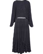 Vionnet Pleated Crepe Maxi Dress - Lyst