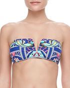 Mara Hoffman Printed Vfront Bikini Top - Lyst