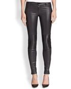 J Brand Nicola Leather Skinny Moto Jeans - Lyst