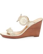 Jack Rogers Luccia Metallic Wedge Sandal - Lyst