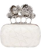 Alexander McQueen Embroidered Satin Knuckle Box Clutch - Lyst