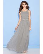 Forever 21 Beaded Chiffon Maxi Dress - Lyst