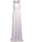 Matthew Williamson Winter Silk Chiffon Ruffle Neck Evening Gown - Lyst