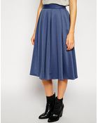 Asos Midi Skirt In Ponte - Lyst