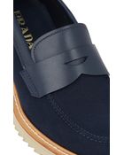 Prada Canvas & Leather Penny Loafers - Lyst