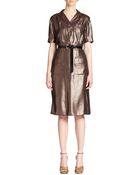 Marc Jacobs Silk Lamã© Pajama Dress - Lyst