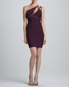 Hervé Léger Studtrim Oneshoulder Bandage Dress - Lyst