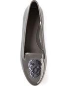 Alexander McQueen Sequined Skull Patent Slippers - Lyst
