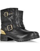 Moschino Love Black Leather Ankle Boot W/Buckles - Lyst