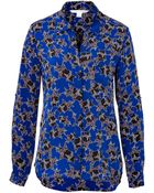 Diane von Furstenberg Stretch Silk Star Print Blouse - Lyst