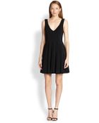 Alice + Olivia Bailey Plunging V-Neck Flounce Dress - Lyst