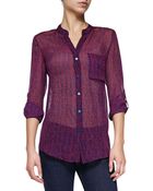 Diane von Furstenberg Gilmore Sheer Printed Silk Blouse - Lyst