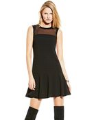 Vince Camuto Chiffon Yoke Dress - Lyst