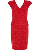 River Island Embroidered Bodycon Dress - Lyst