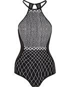 Zimmermann Mesh-Paneled Printed Swimsuit - Lyst