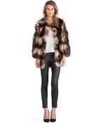 Jocelyn Silver Fox Fur Collarless Jacket - Lyst