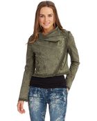 Free People Snap Panel Biker Jacket - Lyst