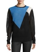 Torn By Ronny Kobo Open-Knit Colorblock Sweater - Lyst