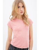 Forever 21 Boxy Heathered Crop Top - Lyst