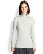 Vince Cashmere Blend Ribbed Turtleneck Sweater - Lyst