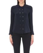 The Kooples Double-breasted Silk Shirt - Lyst