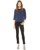 La't By L'agence Rolled Collar Blouse - Putty - Lyst