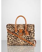 Ralph Lauren Leopard Canvas Ricky Tote - Lyst