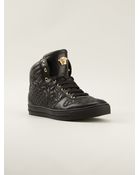 Versace Embroidered Hitop Sneakers - Lyst