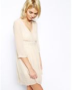 Mango Long Sleeve Embroidered Dress - Lyst