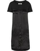 Maison Margiela Paneled Silk And Jersey Dress - Lyst