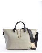 Chloé Pale Grey And Black Leather 'Baylee' Convertible Tote - Lyst