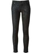 Love Moschino Distressed Print Jeans - Lyst