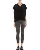 Helmut Lang Cap-Sleeve Drape Top - Lyst