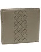 Bottega Veneta Shadow Grey Intrecciato Leather Bi-Fold Wallet - Lyst