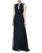 J. Mendel Sleeveless Gown with Lace Shoulders - Lyst