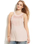 Inc International Concepts Plus Size Fringed Halter Top - Lyst