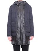 Alexander Wang Micro Laser Twill And Leather Parka - Lyst