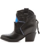 Ash Mars Star Haircalf Booties - Black/Black Blue/Blue - Lyst