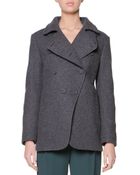 Giorgio Armani Asymmetric 4-Button Pea Coat - Lyst