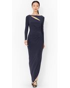 Lauren by Ralph Lauren Cutout Long-Sleeved Gown - Lyst
