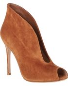 Gianvito Rossi Suede Split-Front Ankle Boots - Lyst