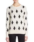 French Connection Penguin Intarsia Cotton Sweater - Lyst